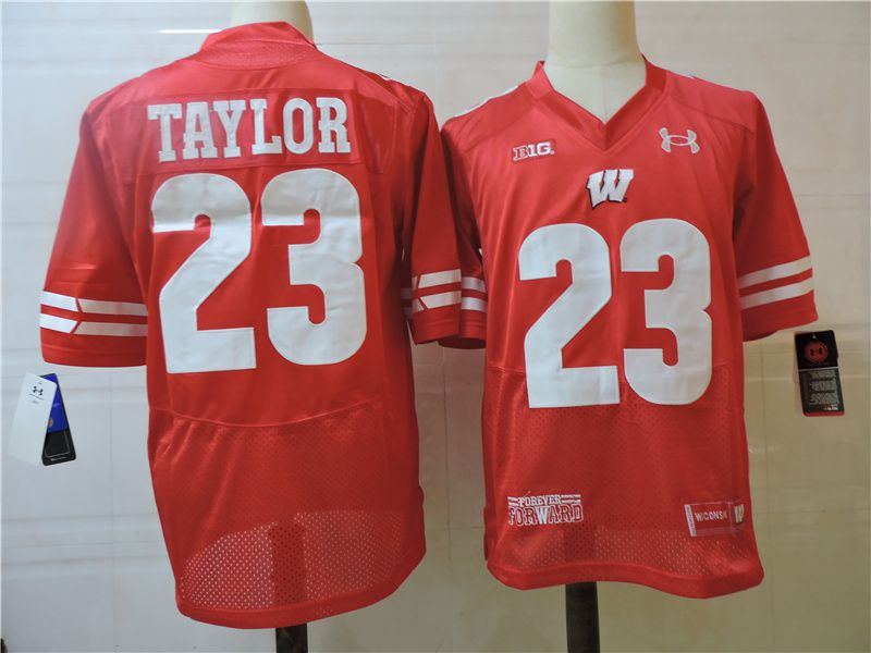 Men Wisconsin Badgers #23 Taylor Red Elite 2025 NCAA Jersey->ncaa teams->NCAA Jersey